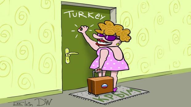 Витерли ноги: російський карикатурист зобразив “місце” Криму після відновлення продажу путівок у Туреччину