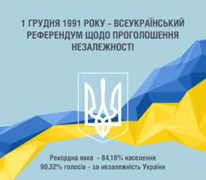 1 грудня 1991 року десятки мільйонів українців сказали “Так!” державній Незалежності